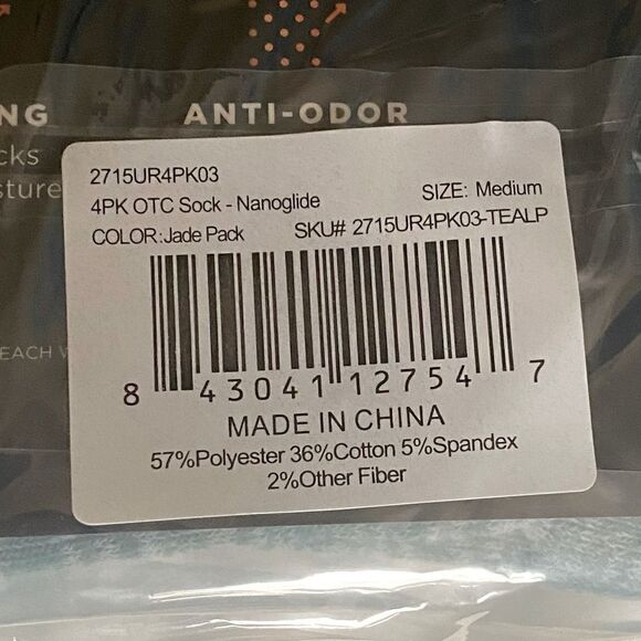 TOMMIE COPPER Compression Over-the-Calf Socks Gray/Jade Green (4)Pack Medium NWT - Picture 8 of 8